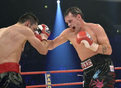 Daniel Geale, right, connects with a right on Felix Sturm.