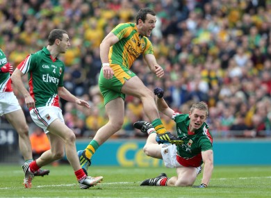 Michael Murphy of Donegal scores the first goal of the game