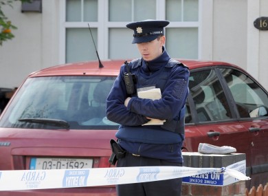 Gardai at the scene of a fatal stabbing on Allendale Glen, Clonsilla