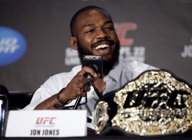 Jon Jones smiles during the UFC 152 pre-fight press conference