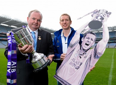Portumna's Ollie Canning, right, with GAA President Liam O'Neill.