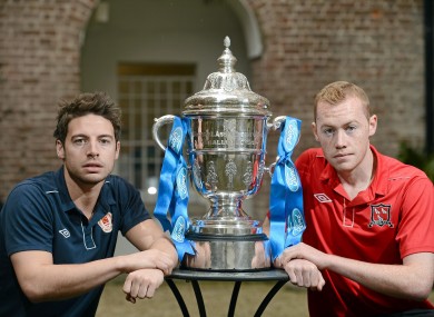 Cup rivals: Murphy, left, with Dundalk captain Chris Shields.