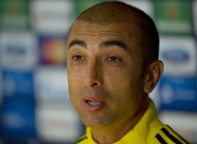 Chelsea's manager Roberto Di Matteo, during a news conference at Stamford Bridge.