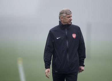 Arsene Wenger during squad training this week.