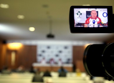 Ireland head coach Declan Kidney at today's squad announcement.