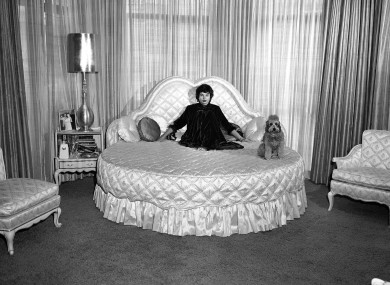 Groucho Marx's wife Eden in their bed in 1958. She hogged the whole thing.