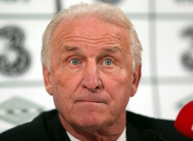 Giovanni Trapattoni at last night's press conference.