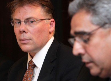 The IMF's mission head to Ireland, Craig Beaumont (left), pictured with Ajai Chopra during their last visit to Dublin in July.