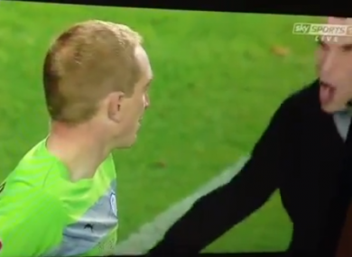 The incident took place just as Leeds had scored.