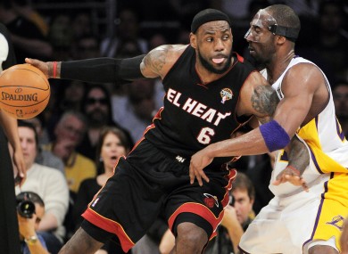 LeBron James (left) and Kobe Bryant are expected to battle it out for MVP honours this NBA season.