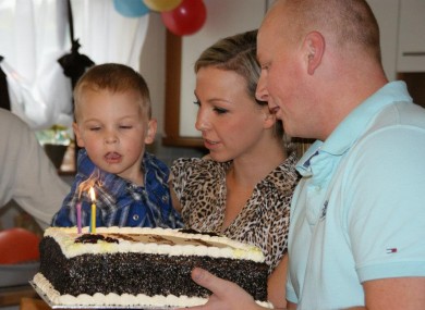 Marta Salacka with her husband and four-year-old son