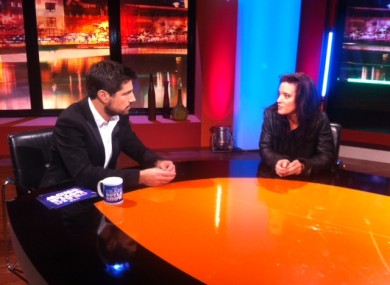 Craig Doyle, left, interviews Emma O'Reilly. The show will be broadcast on RTÉ 2 tonight at 10.35pm.