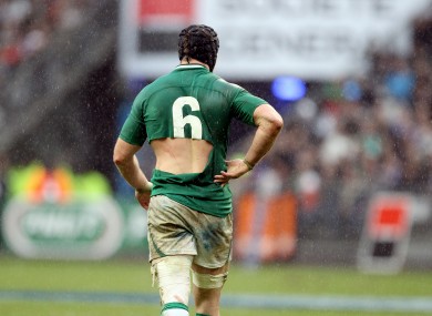 Stephen Ferris' torn number six jersey in Paris.
