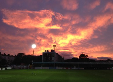 The view from the pressbox ahead of Bray versus Shamrock Rovers