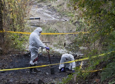 North Wales police officers search for Catherine Gowing on 20 October