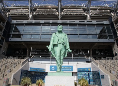 A statue of Michael Cusack founder of the Gaelic Athletic Association at the entrance to Croke Park, which has lent its name to the current deal on public sector cutbacks.