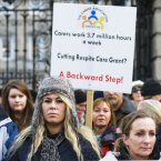 Lorraine Mulholland was among the protestors outside Leinster House. Photo: Wanderley Massafelli/Photocall Ireland