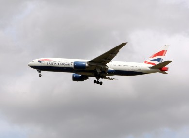 File photo of a British Airways-branded Boeing 777 aircraft.