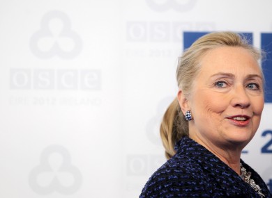 Hillary Clinton in Dublin yesterday