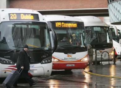 Bus Eireann buses parked at Busaras Station.