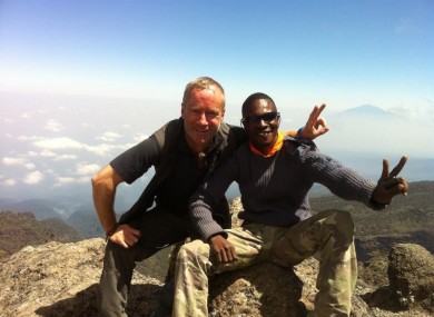 McKeever pictured with guide and friend Gabriel during last summer