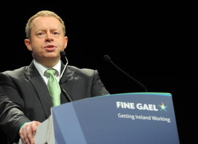 Ciarán Cannon speaking at the Fine Gael Ard Fheis last year.