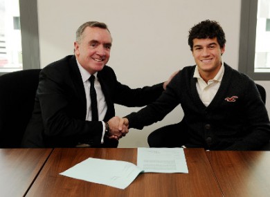 Coutinho with Liverpool chief executive Ian Ayre.