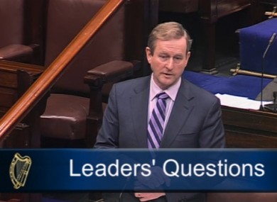Taoiseach Enda Kenny in the Dáil today.