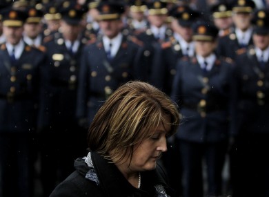 Caroline Donohoe, widow of Detective Garda Adrian Donohoe, at his funeral