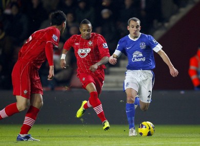 Everton's Leon Osman in possession.