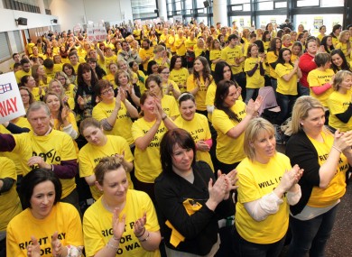 The rally held by nurses/midwives at Croke Park last week.