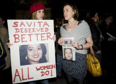 Pro Choice protest in memory of Savita Halappanavar in November.