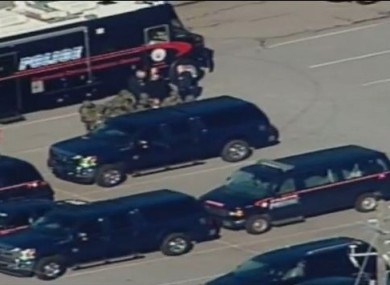Police at the scene of the shooting