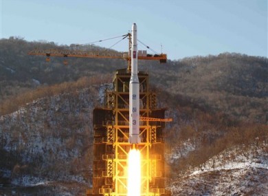 File picture of North Korea's Unha-3 rocket lifts off from the Sohae launch pad in North Korea.