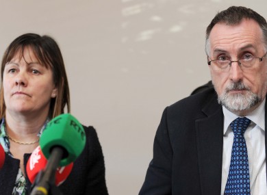 Sheila Nunan from INTO and Shay Cody from Impact at a press conference earlier this weeek