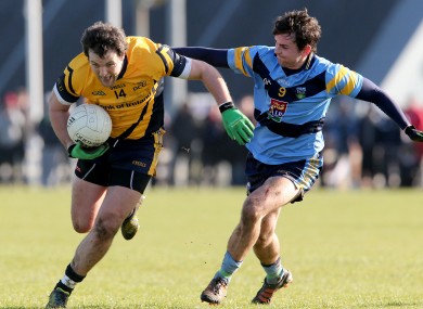 Sigerson row: Murphy, left, tackled by Niall Murray of UCD during Thursday's quarter-final.