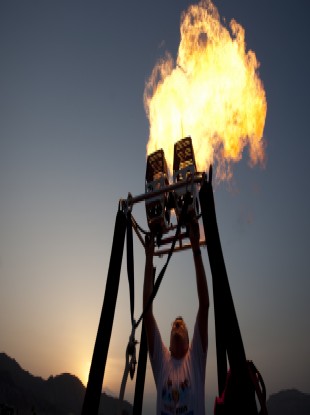 File photo of hot air balloon flames