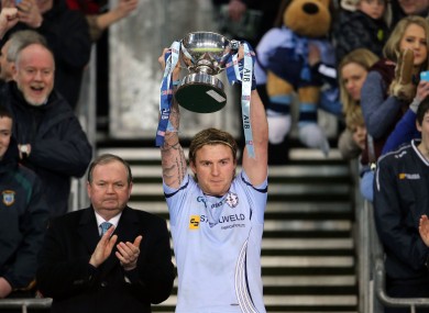 Cookstown Captain: Owen Mulligan lifts the cup.