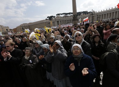 More than 100,000 people are believed to have attended today's service in Rome.