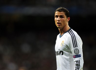Real Madrid's Cristiano Ronaldo during the UEFA Champions League round of 16 match at Santiago Bernabeu.