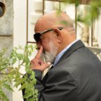 Barry Steenkamp, the father of Reeva Steenkamp, leaves his home to attend the funeral ceremony in Port Elizabeth. (AP Photo/Schalk van Zuydam)