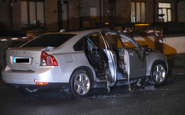 07/03/2013. Clondalkin shooting. A burnt out car n