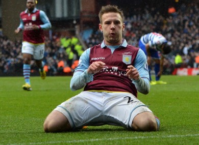 Andreas Weimann celebrates his goal.
