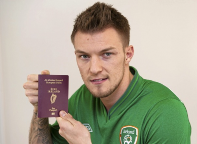 Pilkington with his newly minted passport in January.